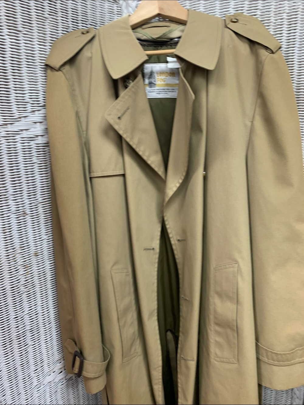 London Fog Tan Trench Coat with Epaulettes - Picture 1 of 9